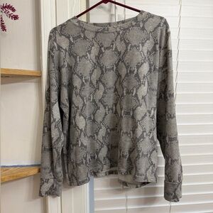 Banana Republic Gray Patterned Long Sleeve Top